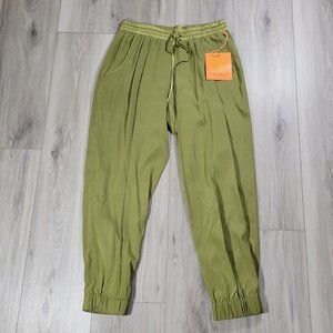 Ramy Brook Crop Jogger Pants Women's Small Olive Drawstring New